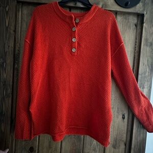 Cozy Button-Up Orange Sweater